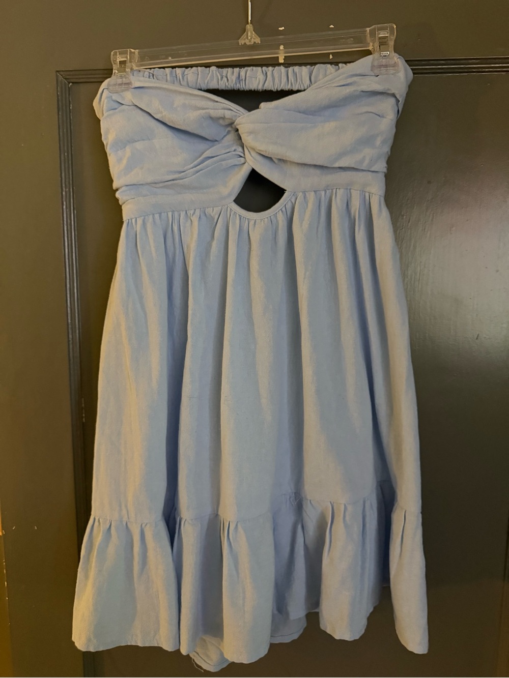 Sky Blue Strapless Twist-Knot Sundress